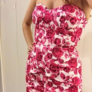F21 Pink and White Floral Mini Dress